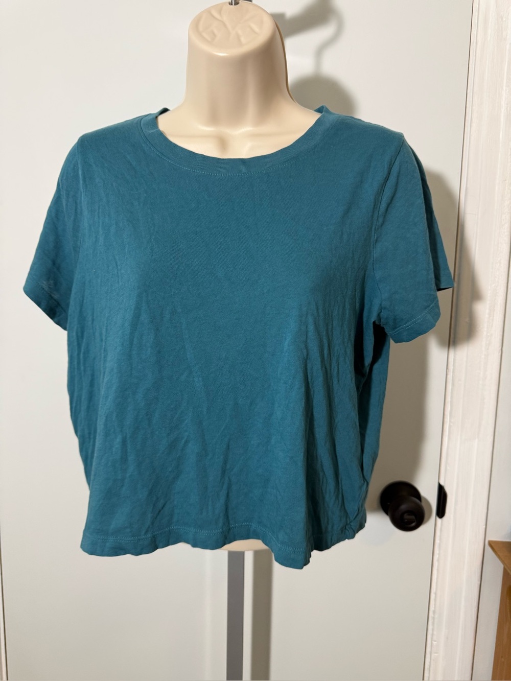 Women’s Madewell Short Sleeved Relaxed Fit Tee Shirt Size Small Teal Blue EUC